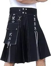 [DSS KILTS] Scottish Modern Two Tone Cotton Utility Kilts for Men-Sports Utility Kilt-Wedding Kilt