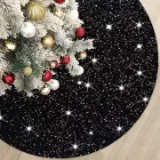 Christmas Tree Skirt 46 Inch Black Xmas Tree Skirt Soft Fabric Tree Skirts Ch...