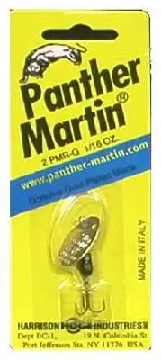 6 Pack Spinner Lure, Black With Red Dots 2 PMR-G