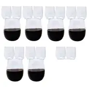 Disposable Wine Glasses, Stemless Plastic Wine Glasses for Parties Wine2207