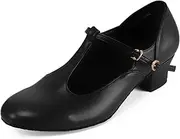 [Asyusyu] Women's Dance Shoes Black with 3 cm Heel Standard Women's Dance Shoes for Latin Salsa Training