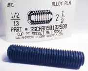 1/2-13x2-1/2 Hex Socket Set Screws Cup Point Alloy Steel (3)