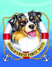 Australian Shepherd Blue Merle World's Best First Mate Decorative Flag