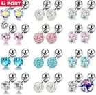 Shiny Zirconia Cartilage Stud Earring Tragus Helix Piercing Barbell Star Heart B