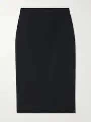 [Max Mara] Max Mara - Flash Woven Midi Skirt - Black - UK 16 UK 16 Black