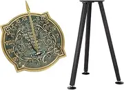 MEDIEVAL CRAFT Happiness Sundial Solid Brass Verdigris Highlights with Stand