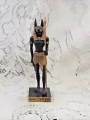 EYGTIAN GOD ANUBIS RESIN FIGURE BK/GD 7"X2"X1 3/4" PROTECTOR OF GRAVES 13205NEW