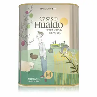 西班牙Casas de Hualdo卡薩斯花都 綠色草原頂級冷壓初榨橄欖油/桶裝(3L)