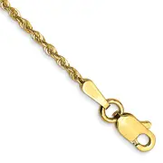 10K Yellow Gold 1.5mm Extra-Light D/C Rope Chain Anklet