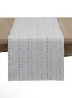 SARO LIFESTYLE Cousu Collection Table Runner 16" x 72", Grey - New