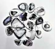 Natural White and Black Dendritic Agate Gemstone 20-25pcs Moss Agate V65-5 AU
