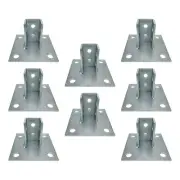 (8) 4 Hole Post Base, 6" Square for 1-5/8" Strut Channel, Side Orientation