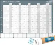 Clear Mind Concepts Financial Year Wall Planner by April 2024 - April 5th, 2025 - Large A1 Size Laminated Fiscal Calendar 84.1cm x 59.4cm - Tax Planning, Budgeting, Organising, Office & Business Use