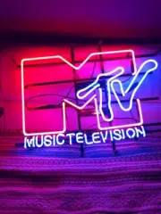 Music Television 24"x20" Neon Light Sign Lamp Show Bar Decor Real Glass Artwork