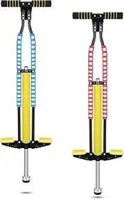 Leitee 2 Pcs Pogo Stick, Suitable for 80-160 Lbs, Soft Foam Jump Stick, Pogo Stick for Beginners Teens Adults Exercise Body Balance Keep Healthy (Blue, Red)