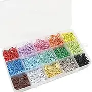 300Pcs Safety Pins, BetterJonny Colored Nickel Plated Steel Safety Pins 32mm Small Metal Safety Pins with Storage Box for Craft,Jewelry Making,Sewing(15 Colors)