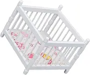 ERINGOGO Dollhouse Furniture Mini Bed White Boys and Girls' Miniature Crib Safe for Play