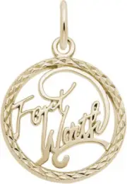 10K or 14K Gold Fort Worth Faceted Charm by Rembrandt