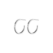 ANYCO Fashion Earrings Silver 925 Sterling Simple Huggies Circle Initials Stud for Women Jewelry