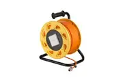 Goobay Portable RJ45 Network Cable Reel Extension w CAT6A Socket 50m Orange