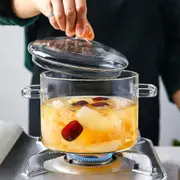 1900ml Clear Glass Soup Pot Explosion-Proof Soup Milk Pot Pan Glass Cooking Saucepan