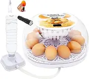 Balalaadi 12 Eggs Egg Incubator with Automatic Egg Turner, Small Egg Incubator Automatic Egg Turning and add Humidity, Farm Incubator 360 Degree View for Hatching Eggs