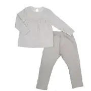 Babidu Rayas Canesu Shirt and Pant Pajama Set - Camel / Make-Up - NEW