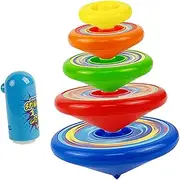 FELTECHELECTR 1 Set Tops Manual Rotating Gyro for Desktop Games Fun Competition Develop Hand Eye Coordination Present Random Color