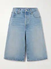 [RE/DONE] RE/DONE - Skater Organic Denim Shorts - Light denim - 28 28 Blue
