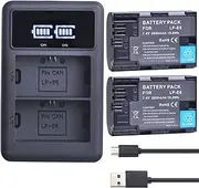 HOMERW 2650mAh LP-E6 Battery & Dual Charger Compatible with Canon Camera EOS 5DS R, 5D Mark II, III, 6D, 7D, 70D, 80D - High Capacity Rechargeable Power Solution(2 Battery 1 Charger)