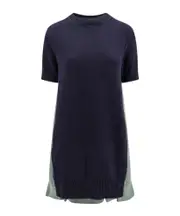 Sacai Panelled Crewneck Knitted Dress 1 Black