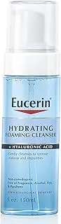 Eucerin Hydrating Foaming Daily Facial Cleanser with Hyaluronic Acid, 5 Fl Oz,Blue