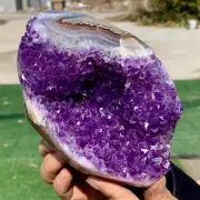2.86LB Natural Amethyst geode quartz cluster crystal specimen Healing