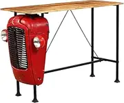 Generic Tractor Bar Table Solid Mango Wood Red 60x150x107 cm