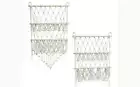 Stuffed Animal Hammock Double Layer Woven Toy Net with Tassels Toy Storage Net