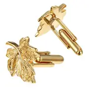 1 Pair of Maple Leaf Cufflinks for The Maple City Handsome Cufflinks for Men