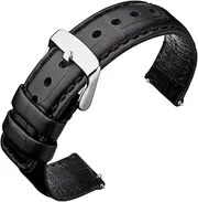 [ANNEFIT] Quick Release Leather Watch Bands 18mm 20mm 22mm 24mm, Alligator Grain Calfskin Replacement Strap