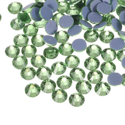 288 Pcs Hotfix Rhinestones Crystal Glass Gems(SS30 6.6mm,Light Green)