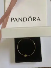 Pandora 14K 14ct Gold Bangle Genuine 19cm Essence Solid yellow Gold Easter Gift