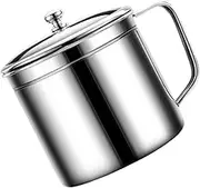 VERDANVERSE Practical Oil Container Kitchen Storage Pot Oil Can Handle Strainer Pot for Recycled Cooking