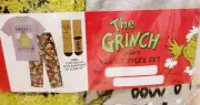 Men's M GRINCH 3pc Christmas Pajamas Sleep Set Fleece Lounge Pants T-Shirt Socks