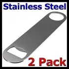2x Speed Bottle Opener Stainless Steel Flat Bar Blade Cap Remover Can Beer Drink