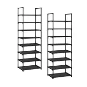 NNEAGS 2X 8 Tier Shoe Storage Shelf Space-Saving Caddy Rack Organiser with Handl