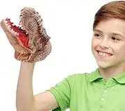 Dinosaur Puppet - T-Rex Dinosaur Hand Puppet, Rubber, 19x16cm / 7.48x6.29in, Unisex, Ages 3+