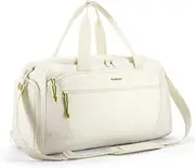 Gym Bag, BAGSMART Sports Travel Duffel Bag With Shoe Compartment & Wet Pocket, Carry On Weekender Duffel Bag, Water Resistant Sports Gym Tote Bags Swimming Yoga, Beige, Sleek Modern Look