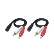 3.5mm Female to 2RCA Male Stereo Sound Cable Y Adapter Cord for MP3 Tablet