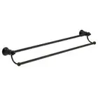 New Fienza Double Towel Rail Bathroom Wall Holder Rack Matt Black Lillian 81008B