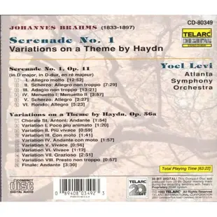 布拉姆斯 第1號小夜曲 主題變奏曲 Brahms Serenade No 1 80349