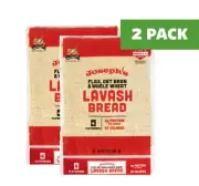 2 PACK Joseph's Low Net Carb Flax Lavash Bread, Flatbread Wraps, 4 Count, 9oz