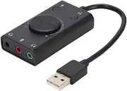 External Sound Card, USB Audio Adapter, External Stereo Sound Card with 3.5 mm Headphone and Microphone Jack, USB Sound Card Without Multifunction Drive with Display